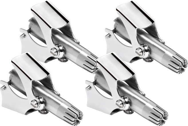 防夾鼻毛修剪器 附清潔刷 內切式旋轉刀頭 可拆卸水洗, 銀色, 4個