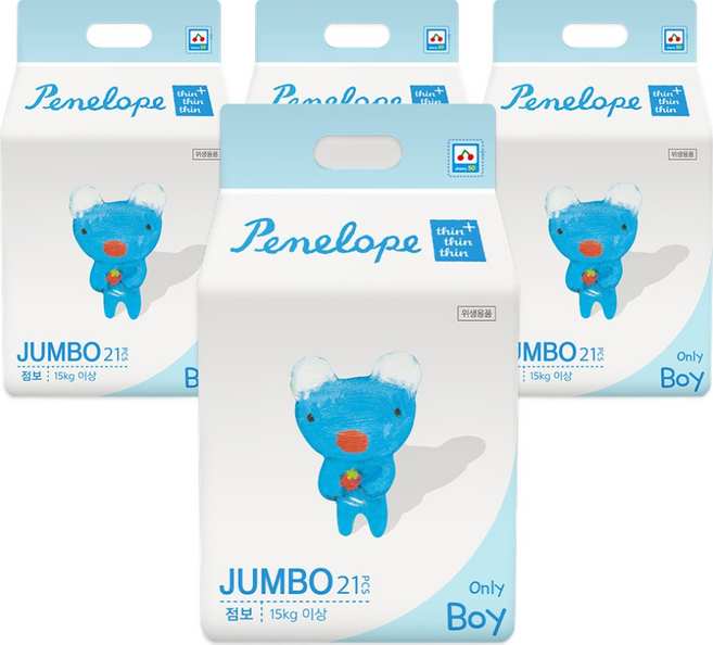 페넬로페 씬씬씬 에어슬림 플러스 팬티형 기저귀 남아용, 7단계, 84매