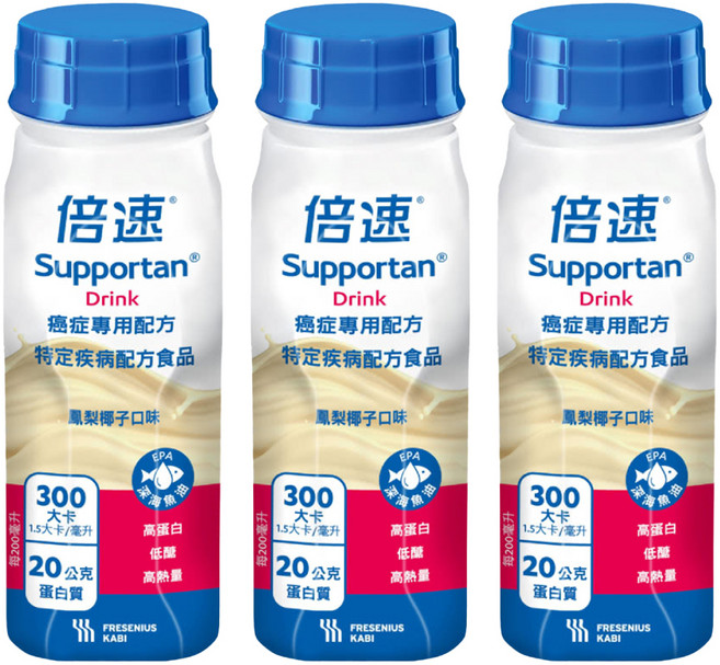 Supportan 倍速 癌症專用配方 鳳梨椰子, 200ml, 3瓶