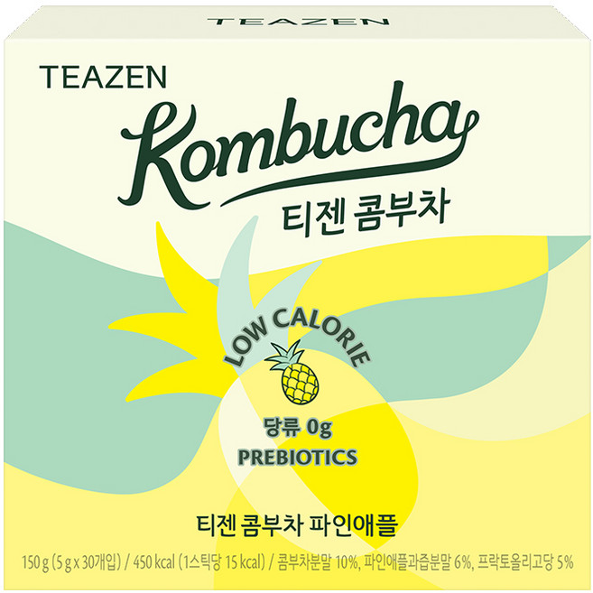 TEAZEN 茶禪 康普茶沖泡飲 鳳梨口味, 5g, 30條, 1盒