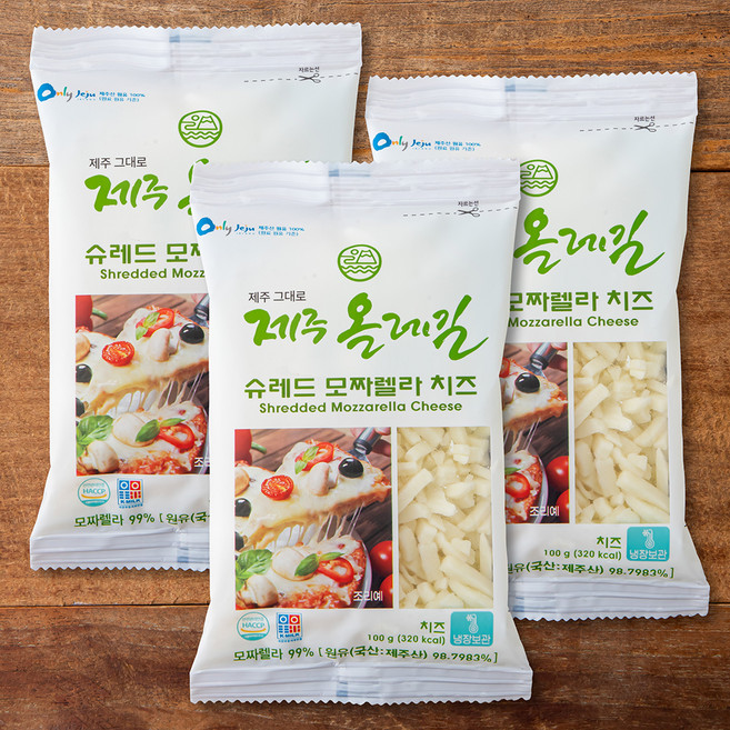 제주 올레길 슈레드 모짜렐라치즈, 100g, 1개입, 3개