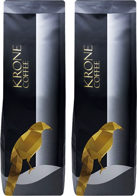 KRONE 皇雀 義式深培咖啡豆 義式綜合咖啡豆, 全豆 無研磨, 454g, 2包