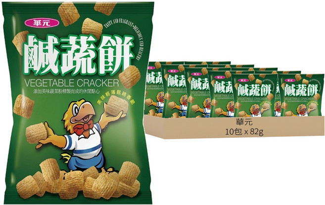 華元 鹹蔬餅, 82g, 10包