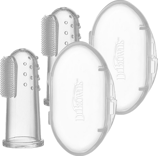 닥터브라운 손가락 실리콘 유아 칫솔, 1개입, 2개