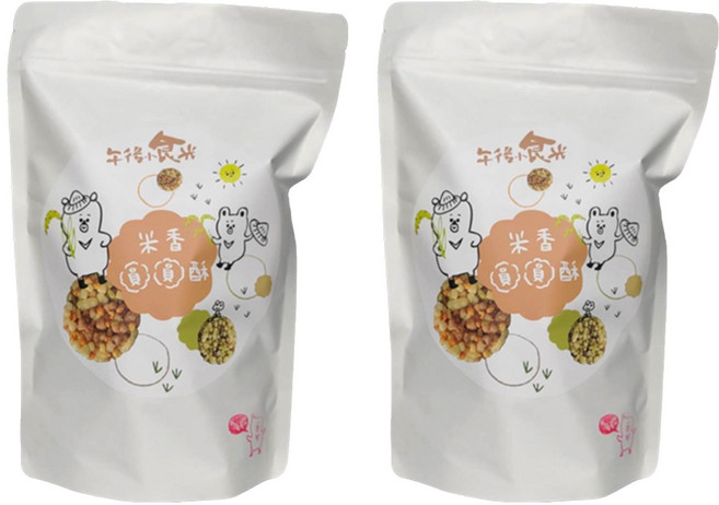 午後小食光 米香圓圓酥 海苔口味 120g 酥脆口感 獨立包裝 台灣好米製成 無添加, 2包