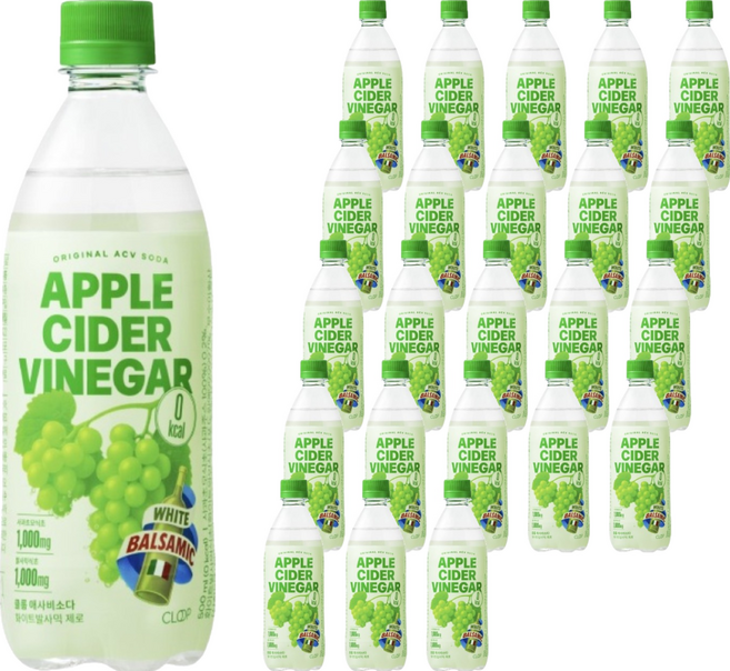클룹 애사비소다 화이트발사믹 제로 탄산음료, 500ml, 24개