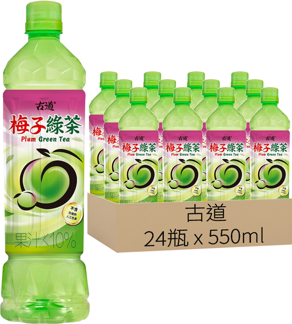古道 梅子綠茶, 550ml, 24瓶