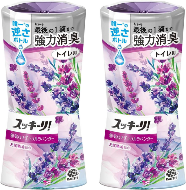 EARTH 地球製藥 Sukki-ri 廁所芳香除臭劑 薰衣草香, 400ml, 2瓶
