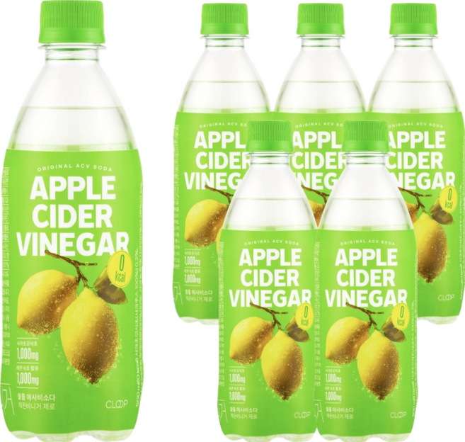 클룹 애사비소다 레몬비니거 제로, 500ml, 6개