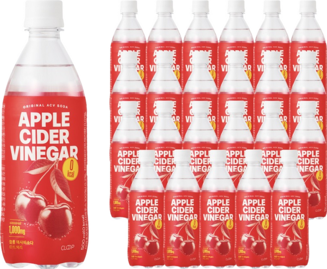 클룹 애사비소다 타트체리 탄산음료, 500ml, 24개