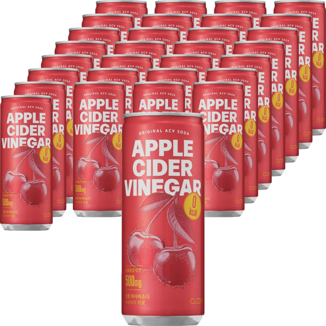클룹 애사비소다 타트체리 제로 탄산음료, 250ml, 48개