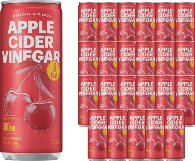 클룹 애사비소다 타트체리 제로 탄산음료, 250ml, 24개