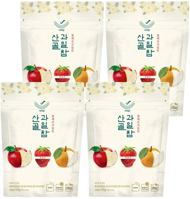 에코맘의산골이유식 산골 과일참 통째로 과일칩, 10g, 4개