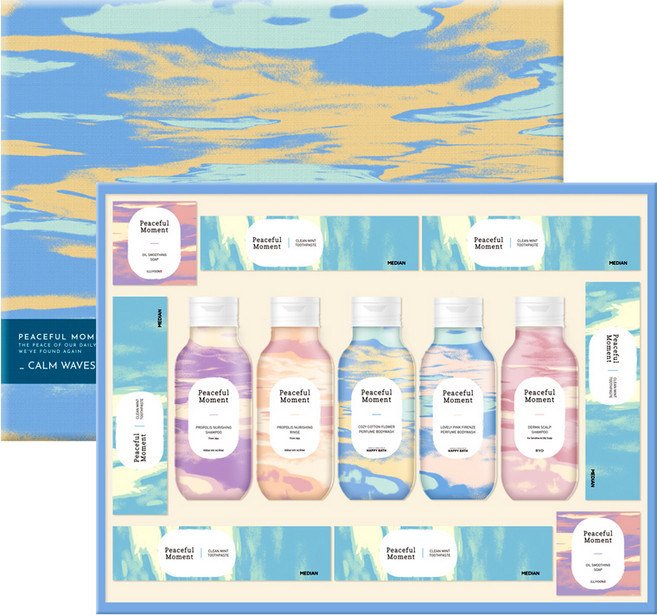 아모레퍼시픽 피스풀모먼트 잔잔한 물결 13종 세트 + 쇼핑백, 1세트