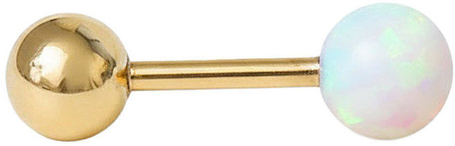 Lawool stone 女性用 14K金針 蛋白石 3mm 球形耳環 JK301 單支 賽琳娜