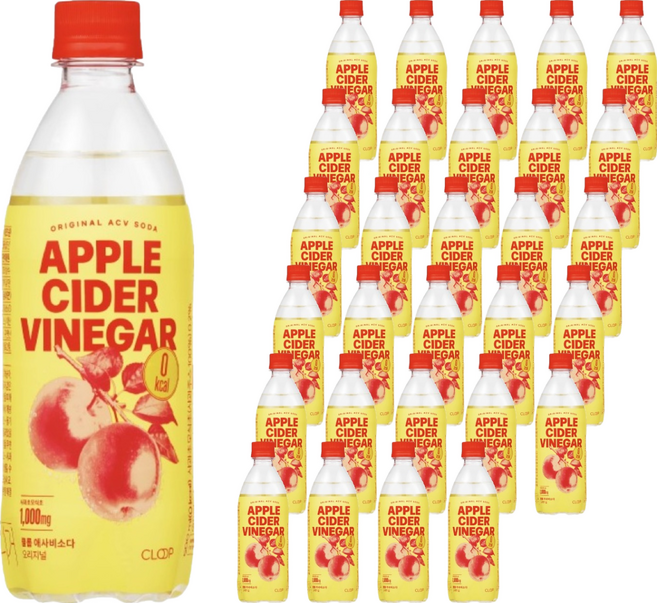 클룹 애사비소다 오리지널 탄산음료, 500ml, 30개