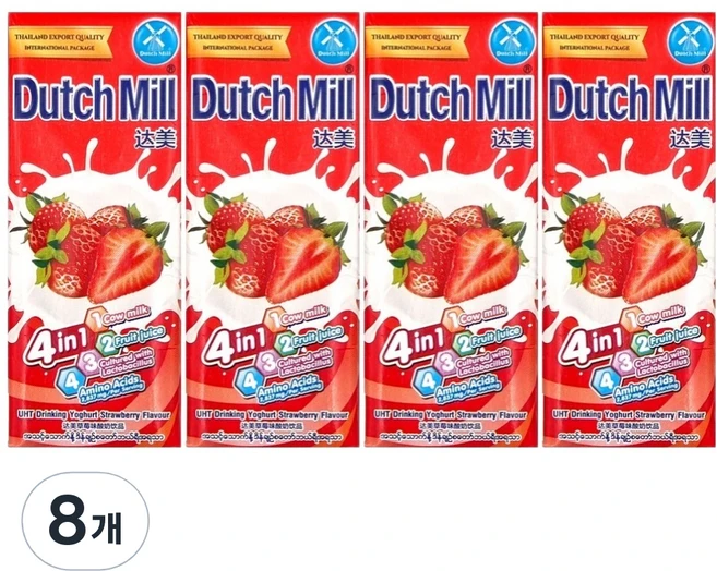 더치밀 요거트 드링크 딸기맛, 8개, 180ml - 쿠팡