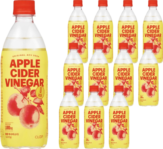 클룹 애사비소다 오리지널 탄산음료, 500ml, 12개