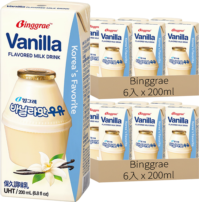 Binggrae 香草牛奶, 200ml, 12入