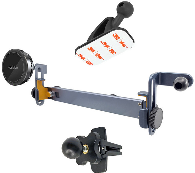 옵시디언 모델Y 모델3 폴스타4 차량용 디스플레이 고정 Qi2 맥세이프 e쿨링 핸드폰 고속 무선충전 거치대, 블랙