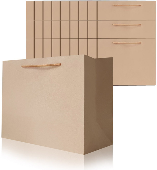 리드홈 크라프트 무지 와이드 쇼핑백 24p, 베이지, 24개