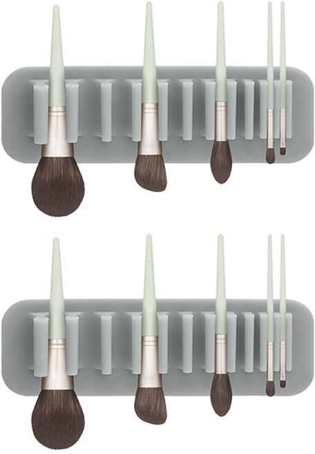 루미오 메이크업 브러시 흡착 수납 정리대 브러쉬 세척 건조대, 그레이, 2개