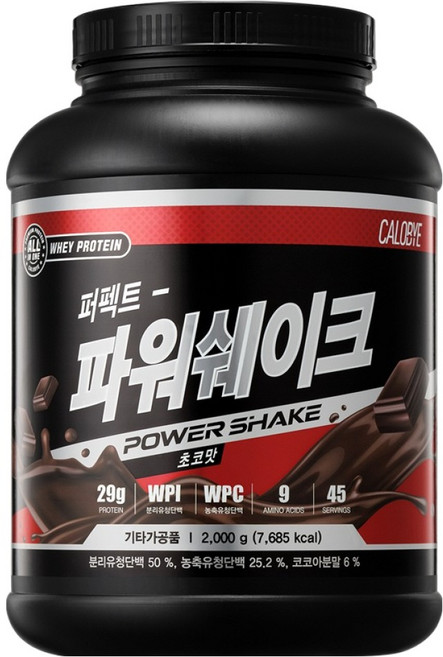 칼로바이 퍼펙트 파워쉐이크 초코맛 단백질보충제, 2kg, 1개
