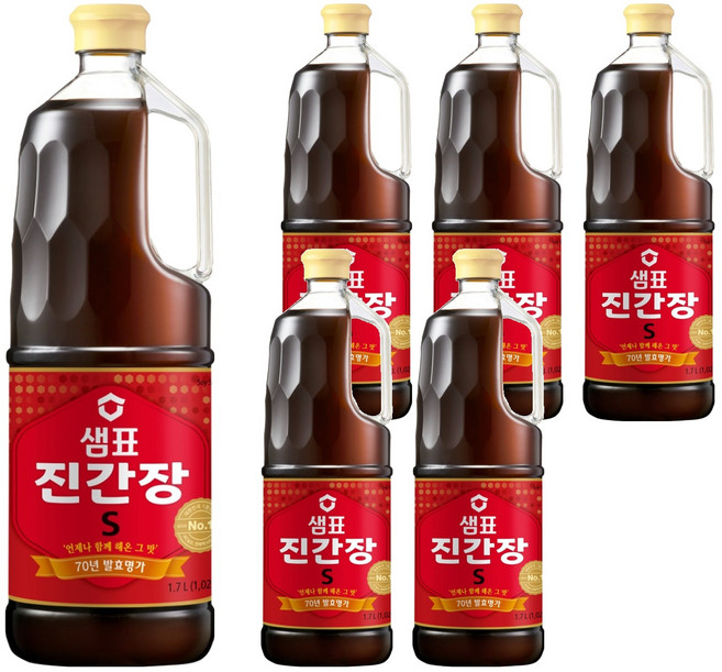 샘표 진간장 S, 1.7L, 6개