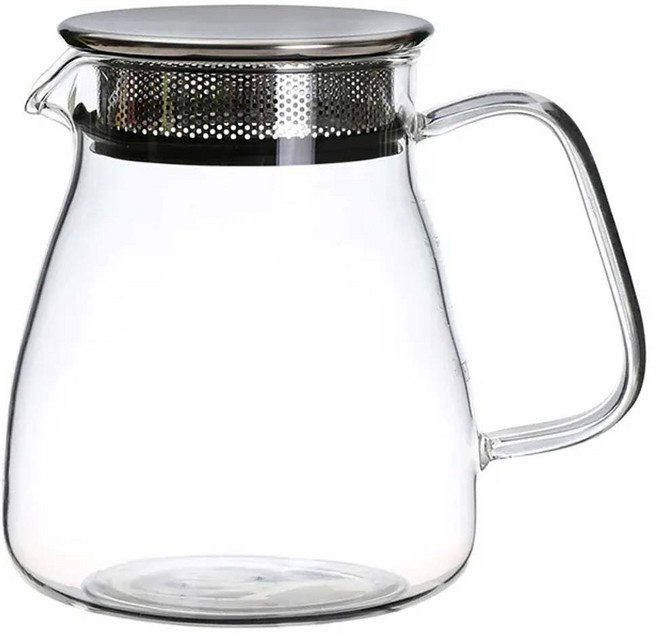 JAR嚴選 韻茶鋼蓋 + 耐熱高硼硅水果花玻璃壺, 800ml, 透明色, 1個