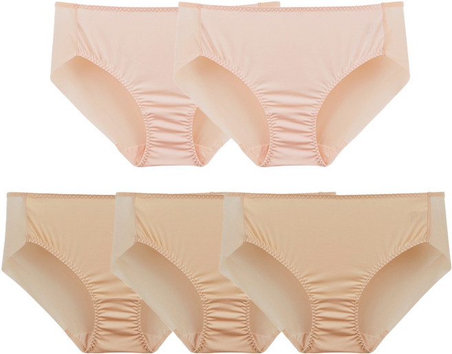 보디가드 여성용 심플 미디 노라인 햄라인 삼각팬티 5매입