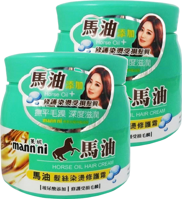 MANN NI 蔓妮 馬油修護髮霜, 600ml, 2罐