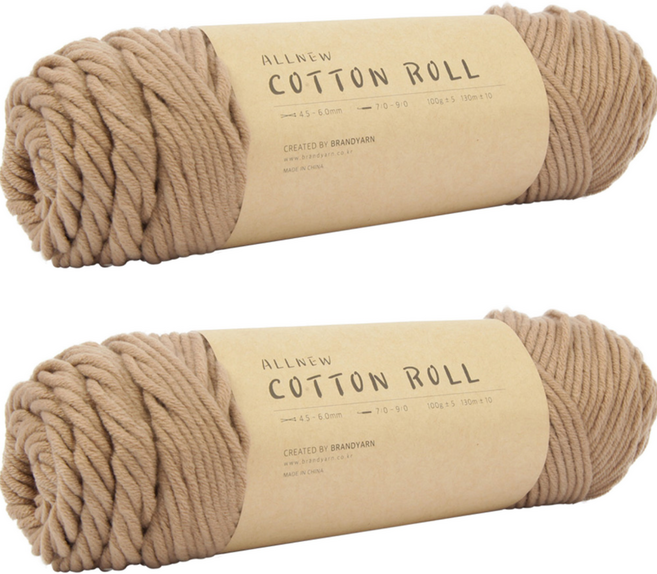 브랜드얀 올 뉴 코튼롤 뜨개실, 10 카푸치노, 2개