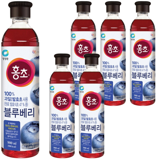 홍초 블루베리, 900ml, 6개
