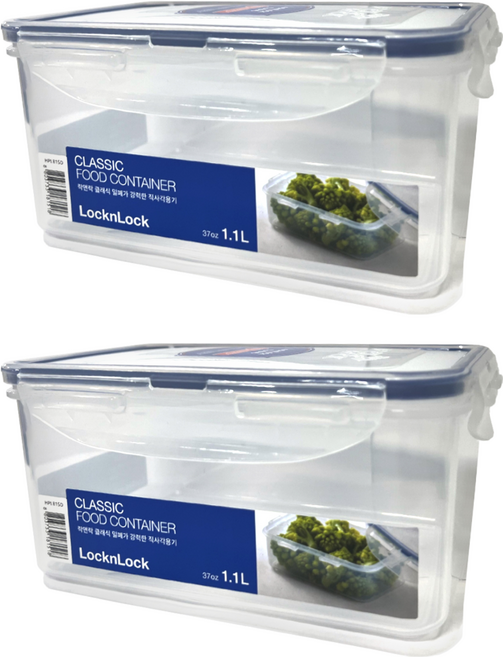 LocknLock 樂扣樂扣 PP密封保鮮盒 HPL815D, 2個容器 + 2個蓋子, 1組
