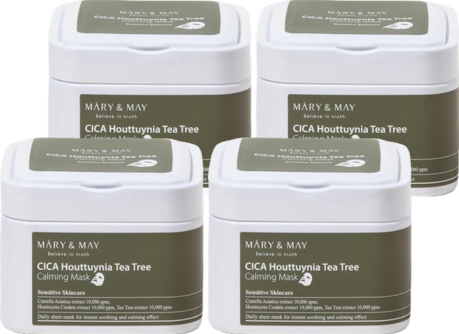 [비건뷰티] 마리엔메이 시카 어성초 티트리 카밍 뽑아쓰는 마스크팩 400g, 30개입, 4개 - 쿠팡