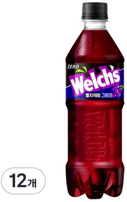 웰치스 제로 그레이프맛, 600ml, 12개