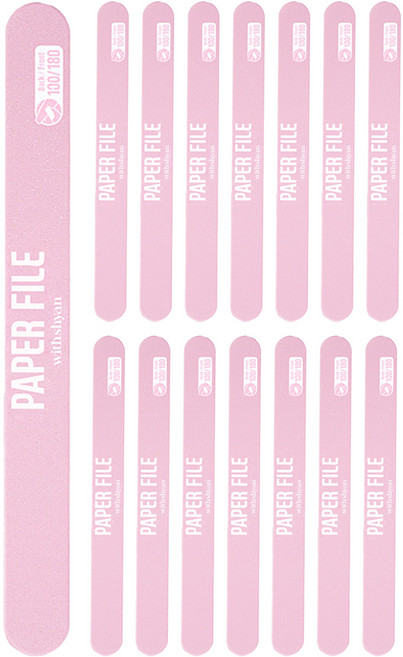 위드샨 자연 네일 페이퍼 파일 100/180, 15개, 혼합색상