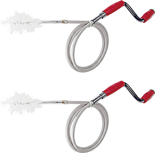 Elephant Waters 沐象 毛刷通管器 5'(1.5m) 可替換毛刷, 灰色 + 黑色 + 紅色, 2個