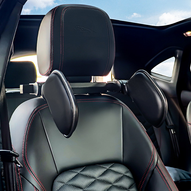 아이엠듀 차량용 헤드레스트 목쿠션, 1개, 블랙
