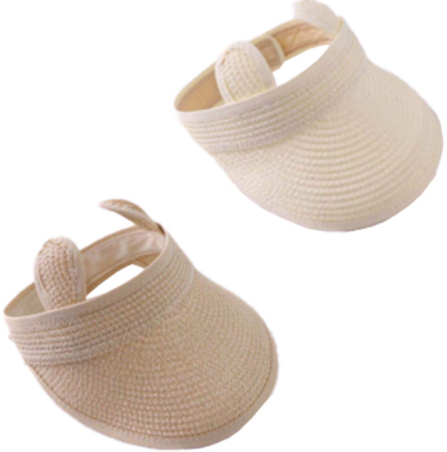 비솔 아동용 무지 돌돌이 밀짚 썬캡 2종 세트