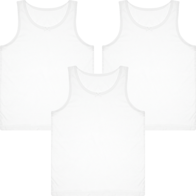 BASE ALPHA ESSENTIALS 女童用100%純棉日常背心3件組