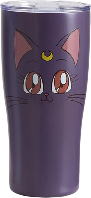 Hiromimi 美少女戰士Crystal 不鏽鋼冰霸杯 C0015-B 含蓋高度20.5cm 口徑9.8cm 底徑7.5cm, 露娜 深紫色, 900ml, 1個