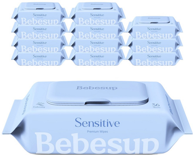 베베숲 센시티브 엠보싱 물티슈, 65g, 36매, 12개