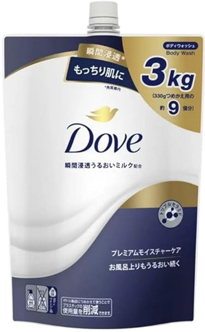 Dove 多芬 高保濕沐浴乳 補充包 花香, 3kg, 1袋