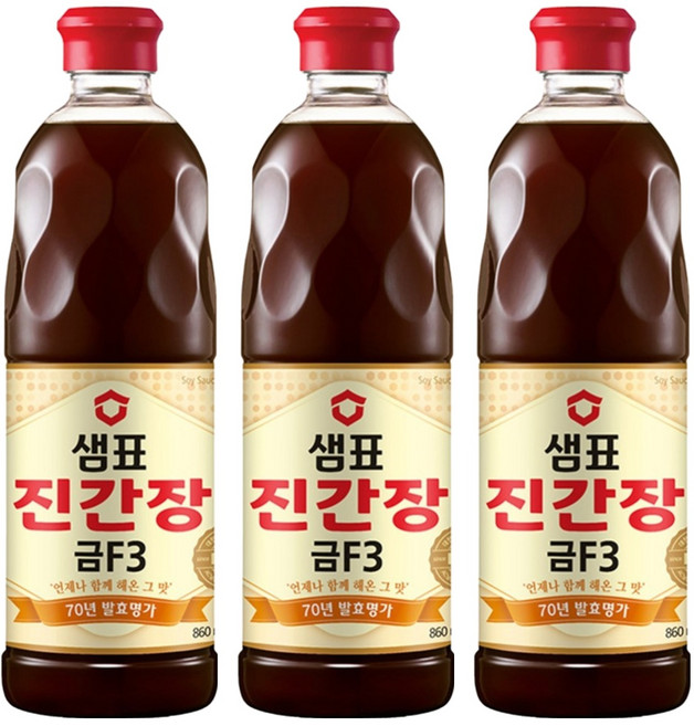 샘표 진간장 금F3, 860ml, 3개