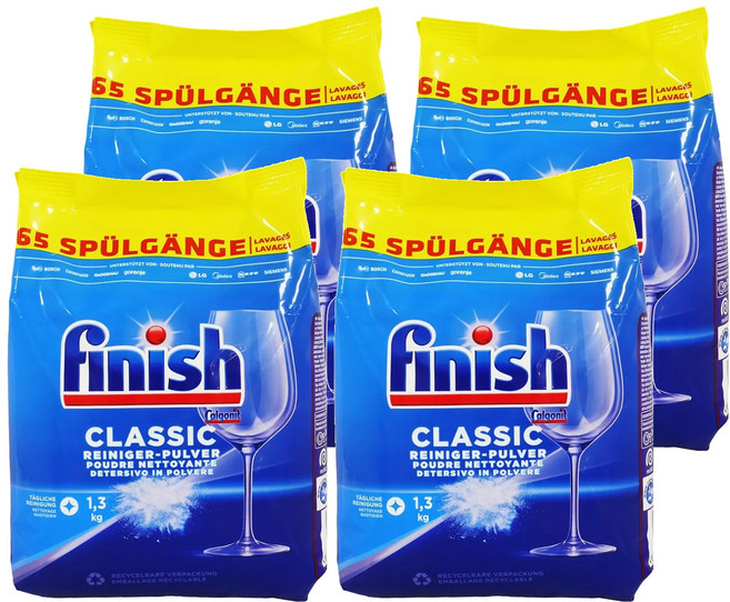 finish 洗碗機專用 洗滌粉, 1.3kg, 4袋
