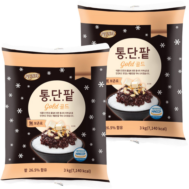(주)동서 리치스 통단팥 골드파우치, 3kg, 2개