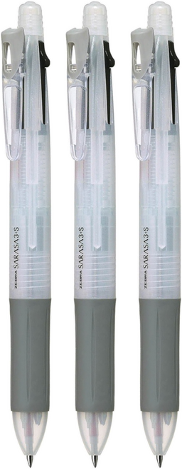 ZEBRA 斑馬牌 SARASA 3色多功能原子筆 SJ3 0.5mm, 白色, 3支