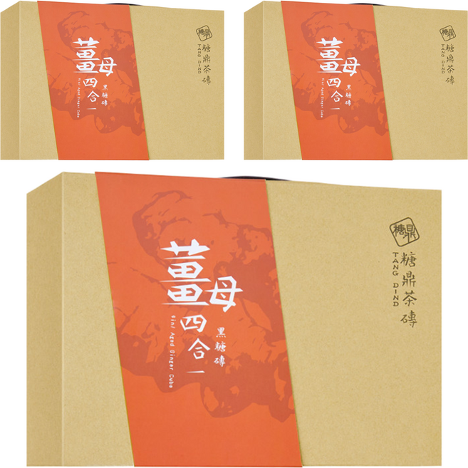 糖鼎 經典黑糖茶磚禮盒 四合一黑糖薑母, 30g, 12個裝, 3組