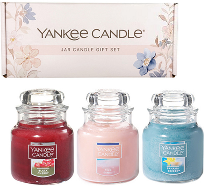 양키캔들 스몰 자캔들 3종 베스트향A 선물세트 + 쇼핑백, 블랙 체리, 바하마 브리즈, 핑크 샌즈, 혼합색상
